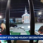 VIDEO: Two ‘grinches’ caught on camera stealing Christmas decorations from Long Beach business