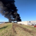 Crews battle large fire at manufacturing business’ petroleum tank farm in Tulsa, Oklahoma