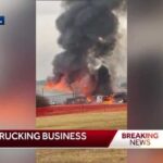 Large fire reported at trucking business near Greenfield