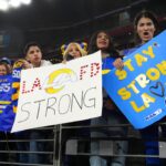 ‘Sports brings joy back’: LA teams and fans honour first responders