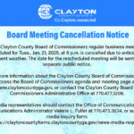 Board of Commissioners Regular Business Meeting Cancelled