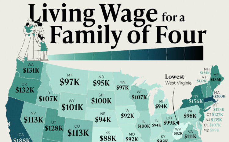  Mapped: The Income Needed to Raise a Family of Fou...