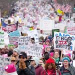 Thousands of left-wing demonstrators descend on Washington to protest Trump inauguration