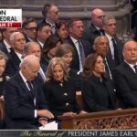 Trump chats up Obama while Clintons, Harris, ignore president-elect at Jimmy Carter funeral