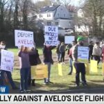 Protests take place at Avelo after airline strikes deal with federal government for deportation flights